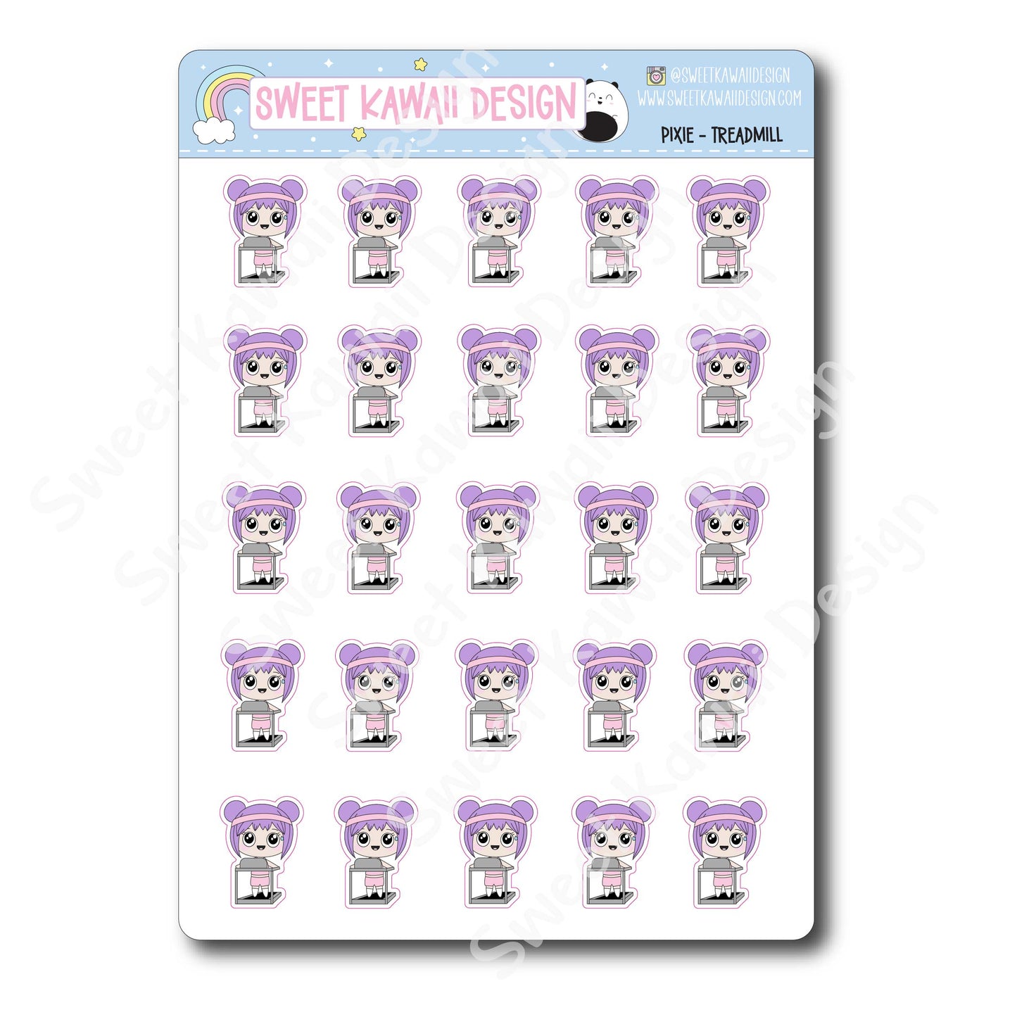 Kawaii Pixie Stickers - Treadmill