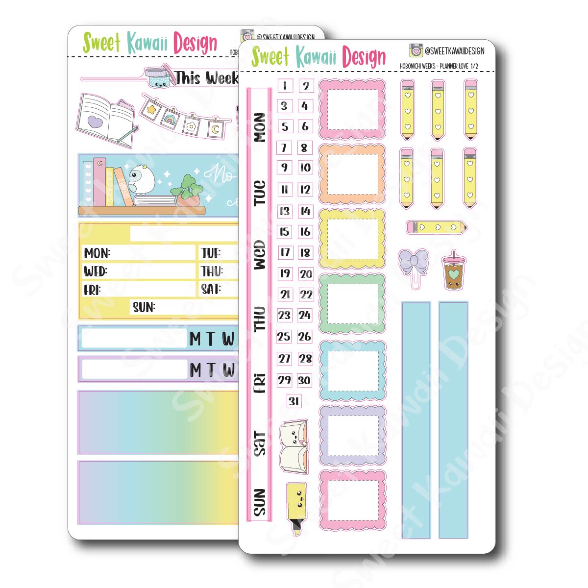 Kawaii Hobonichi Weeks Stickers - Planner Love 23