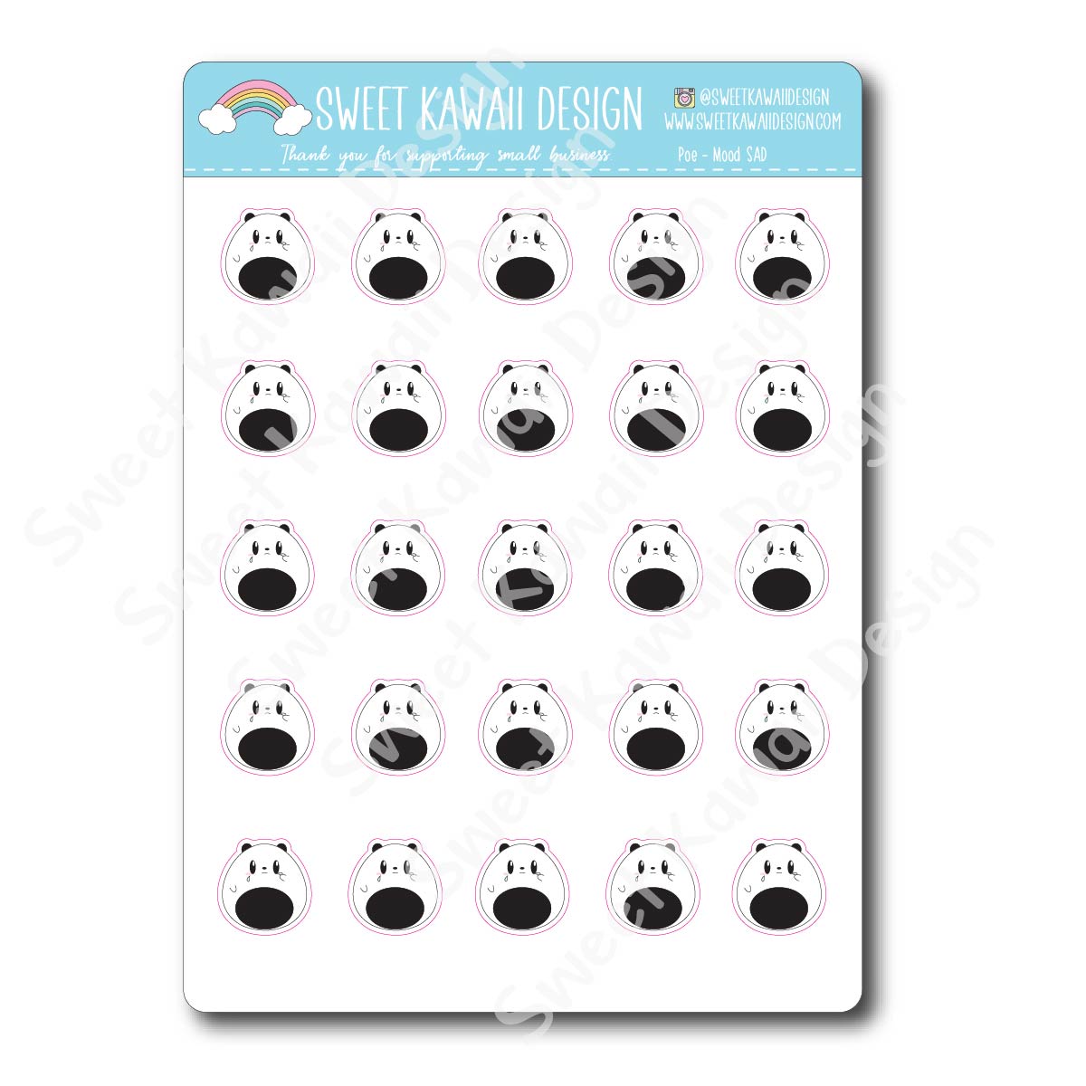 Kawaii Poe Mood Stickers