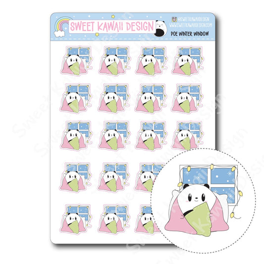 Kawaii Poe Stickers - Winter Window