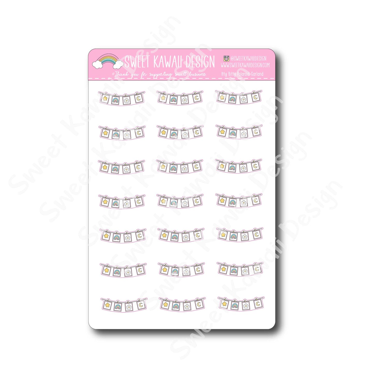 Kawaii Polaroid Garland Stickers