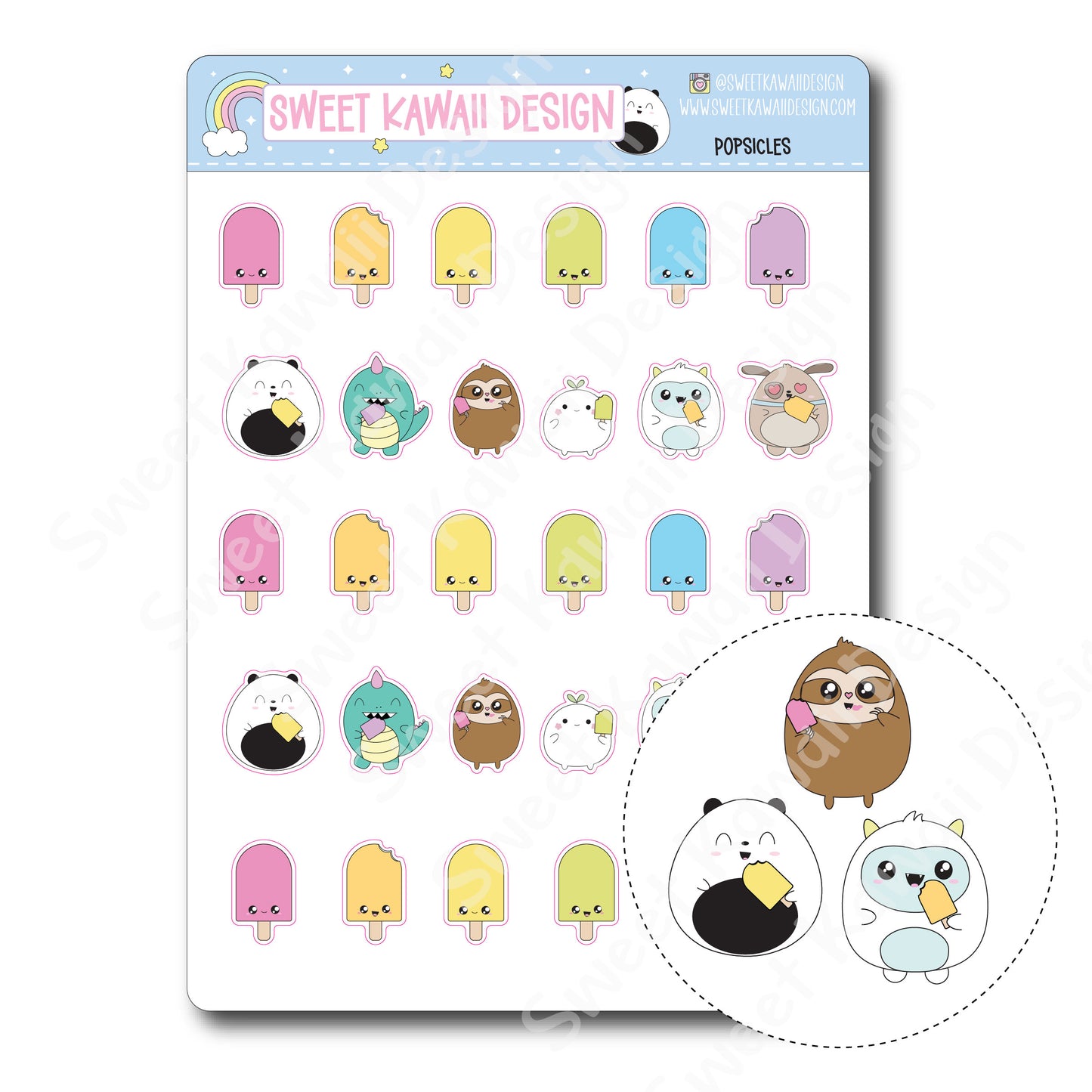 Kawaii Popsicle Stickers