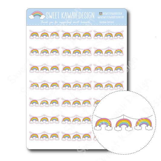 Kawaii Rainbow Garland Stickers