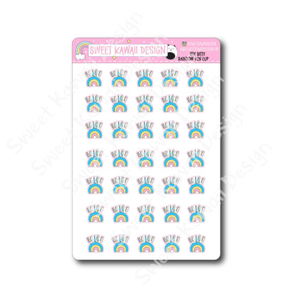 Kawaii Rainbow Pen Cup Stickers