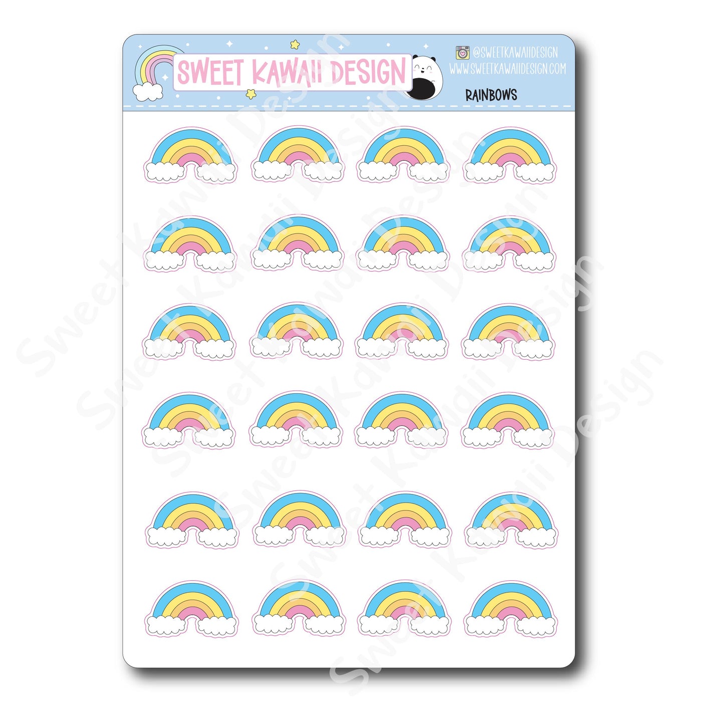 Kawaii Rainbow Stickers