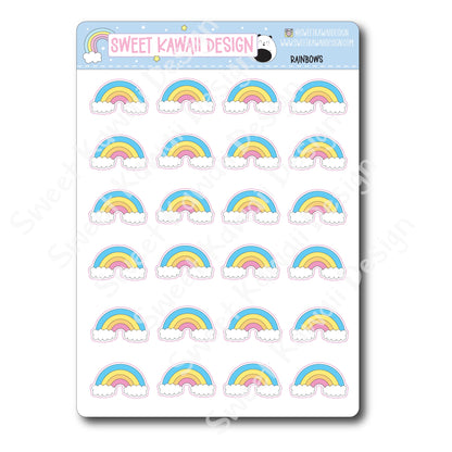 Kawaii Rainbow Stickers