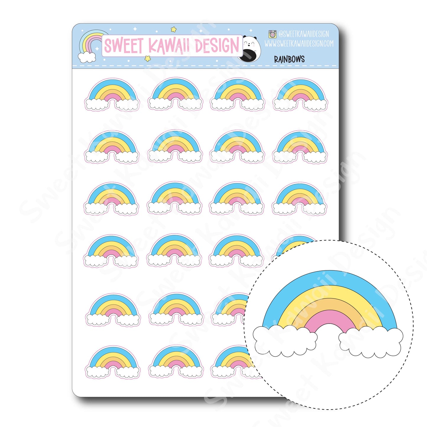 Kawaii Rainbow Stickers