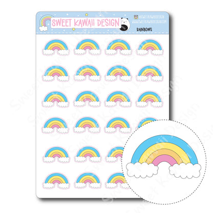 Kawaii Rainbow Stickers