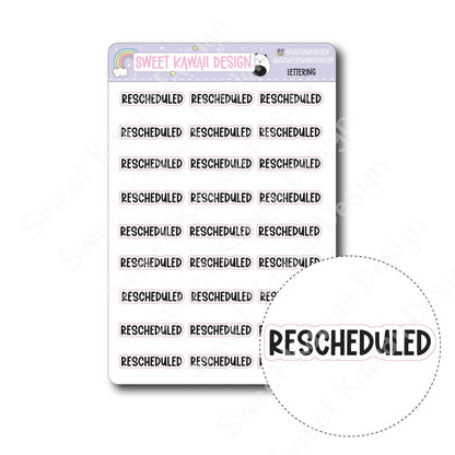 Lettering - Rescheduled