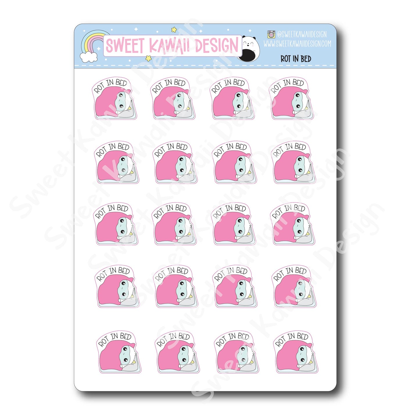 Kawaii Rot in Bed Stickers