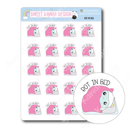 Kawaii Rot in Bed Stickers