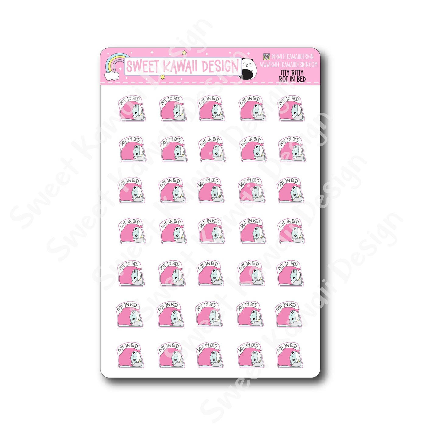 Kawaii Rot in Bed Stickers