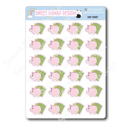 Kawaii Save Money Stickers