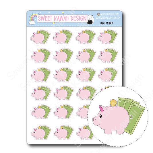 Kawaii Save Money Stickers