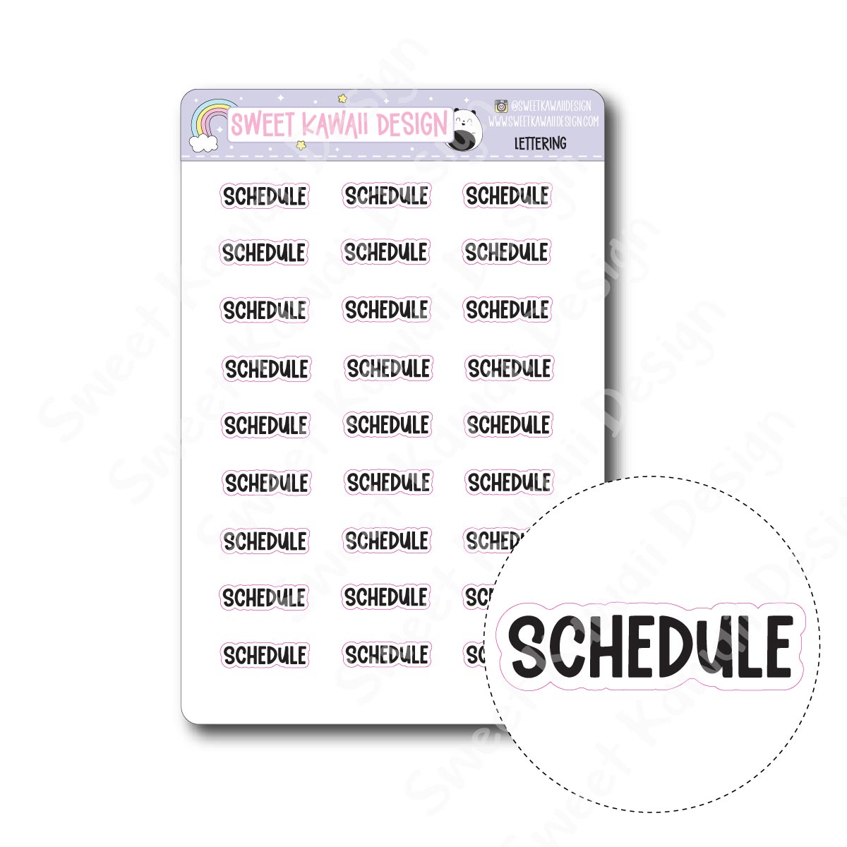 Lettering - Schedule