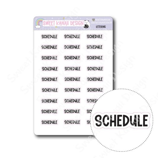 Lettering - Schedule