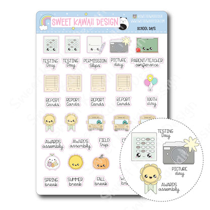 Kawaii School Days Stickers