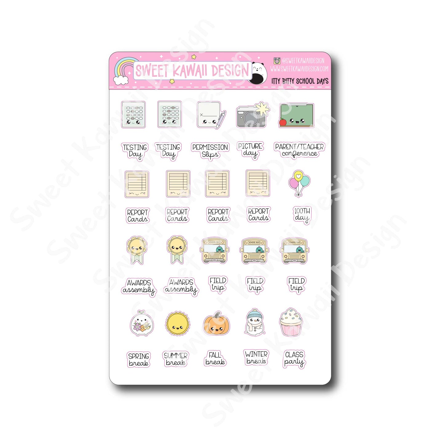 Kawaii School Days Stickers