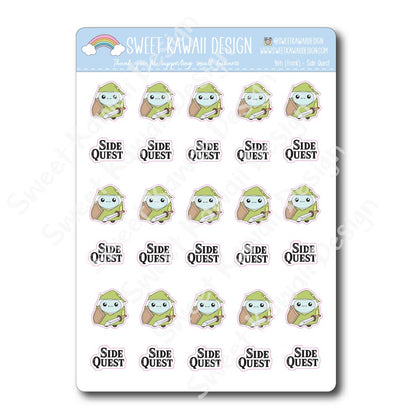 Kawaii Side Quest Stickers