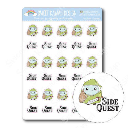 Kawaii Side Quest Stickers