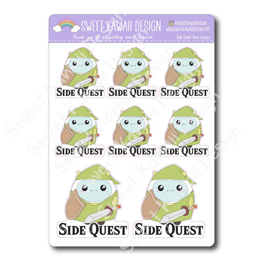 Kawaii Side Quest (LARGE) Stickers