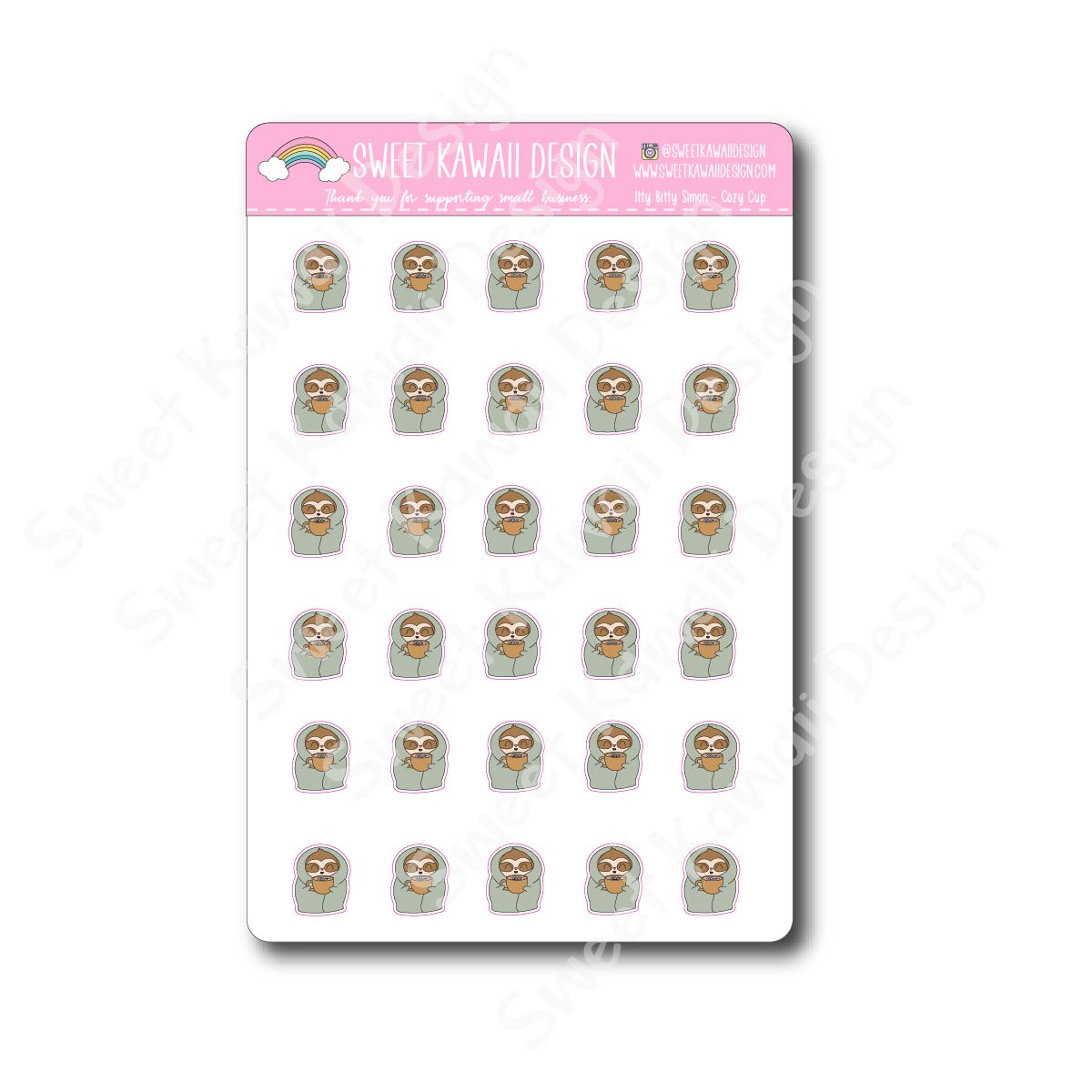 Kawaii Simon Stickers - Cozy Cup