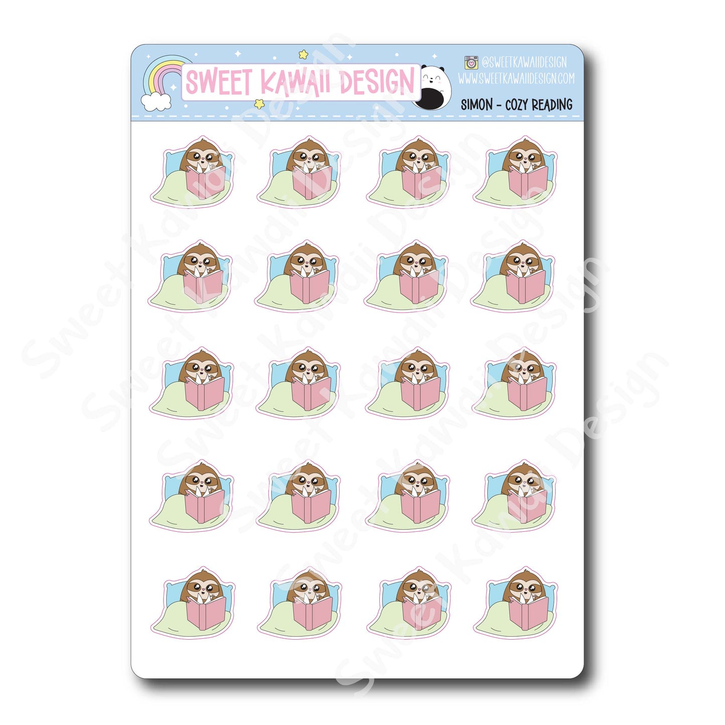 Kawaii Simon Stickers  - Cozy Reading