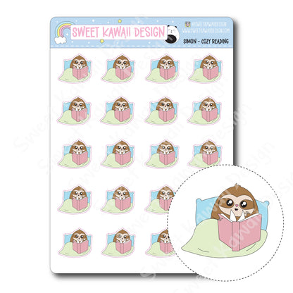 Kawaii Simon Stickers  - Cozy Reading