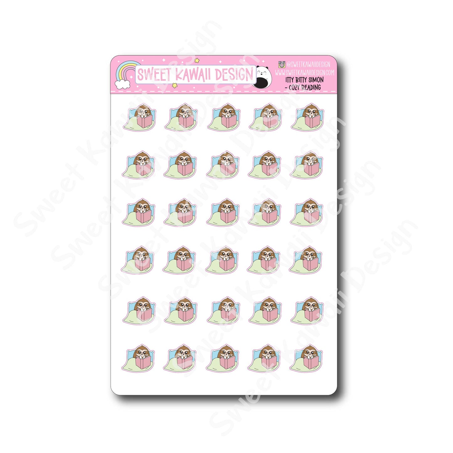 Kawaii Simon Stickers  - Cozy Reading