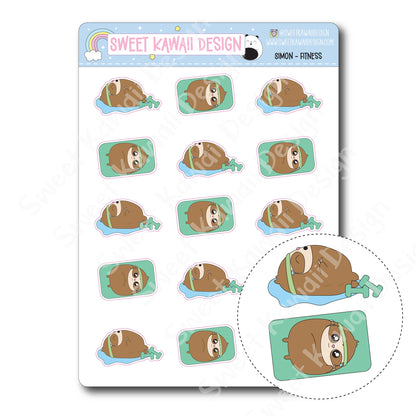 Kawaii Simon Stickers - Fitness