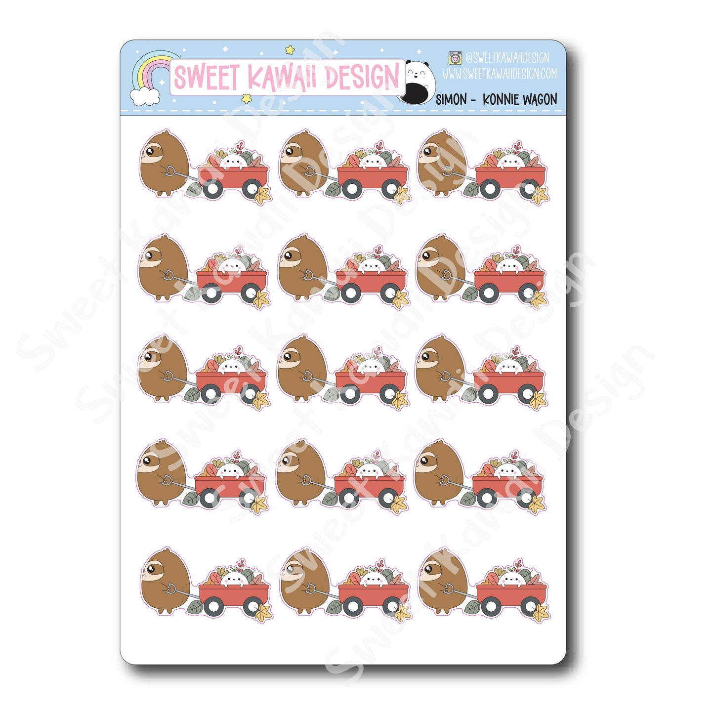 Kawaii Simon Stickers - Konnie Wagon