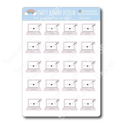 Kawaii Sleepy Computer Stickers