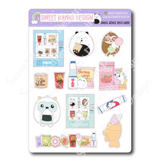 Kawaii Snack Attack Deco (LARGE) Stickers