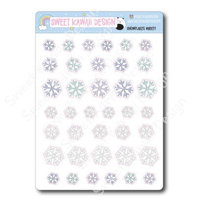 Kawaii Snowflake Stickers (variety)