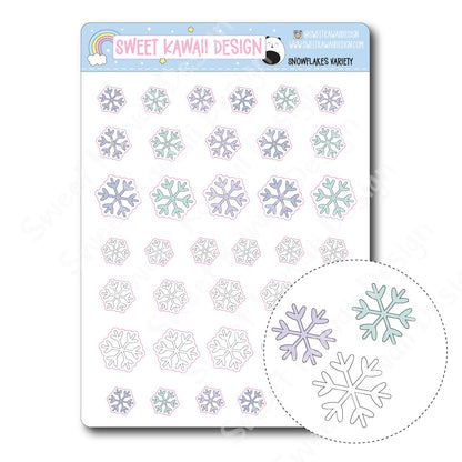 Kawaii Snowflake Stickers (variety)