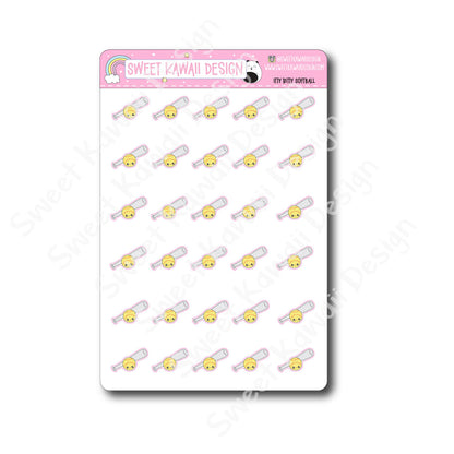 Kawaii Softball Stickers