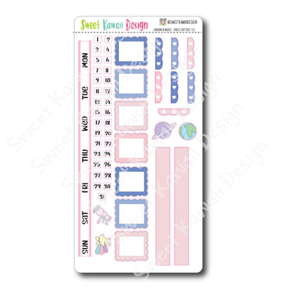 Kawaii Hobonichi Weeks Stickers - Space Critters