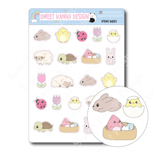 Kawaii Spring Babies Stickers