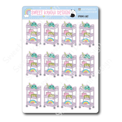 Kawaii Spring Cart Stickers