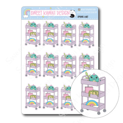 Kawaii Spring Cart Stickers