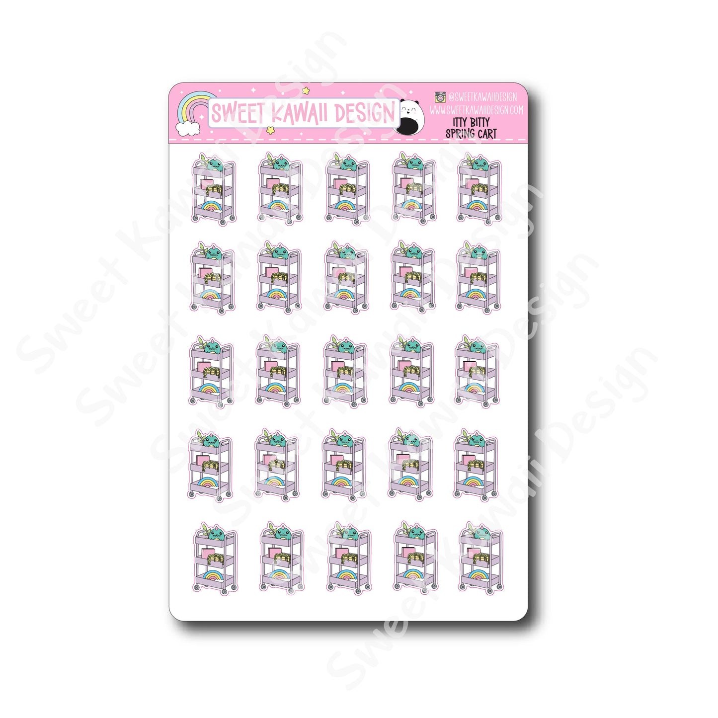 Kawaii Spring Cart Stickers