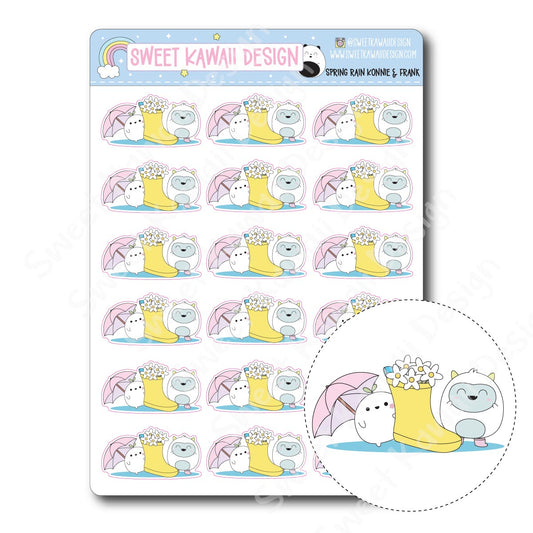 Kawaii Spring Rain Stickers - Konnie and Frank