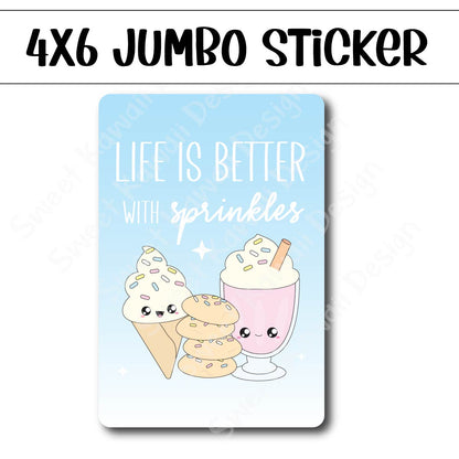 Kawaii Jumbo Sticker - Sprinkles - Size Options Available