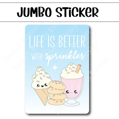 Kawaii Jumbo Sticker - Sprinkles - Size Options Available