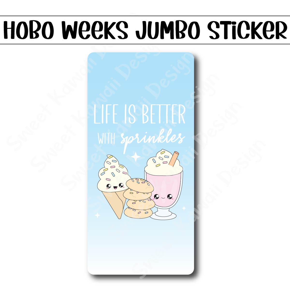 Kawaii Jumbo Sticker - Sprinkles - Size Options Available