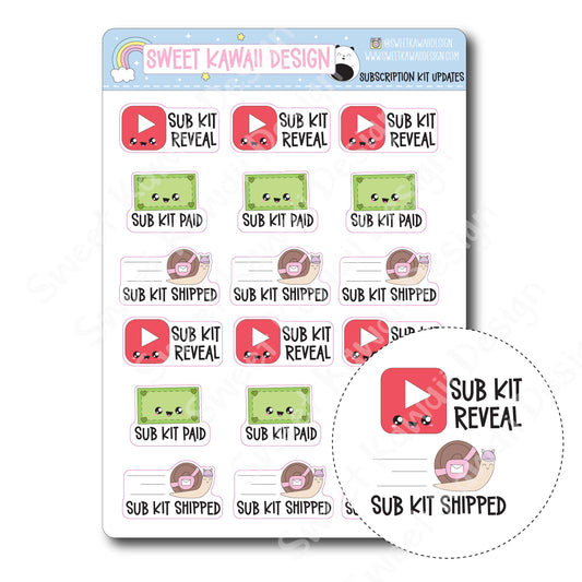 Kawaii Subscription Kit Updates Stickers