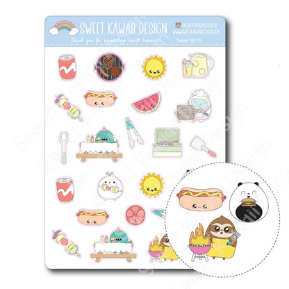 Kawaii Summer BBQ 23 Stickers