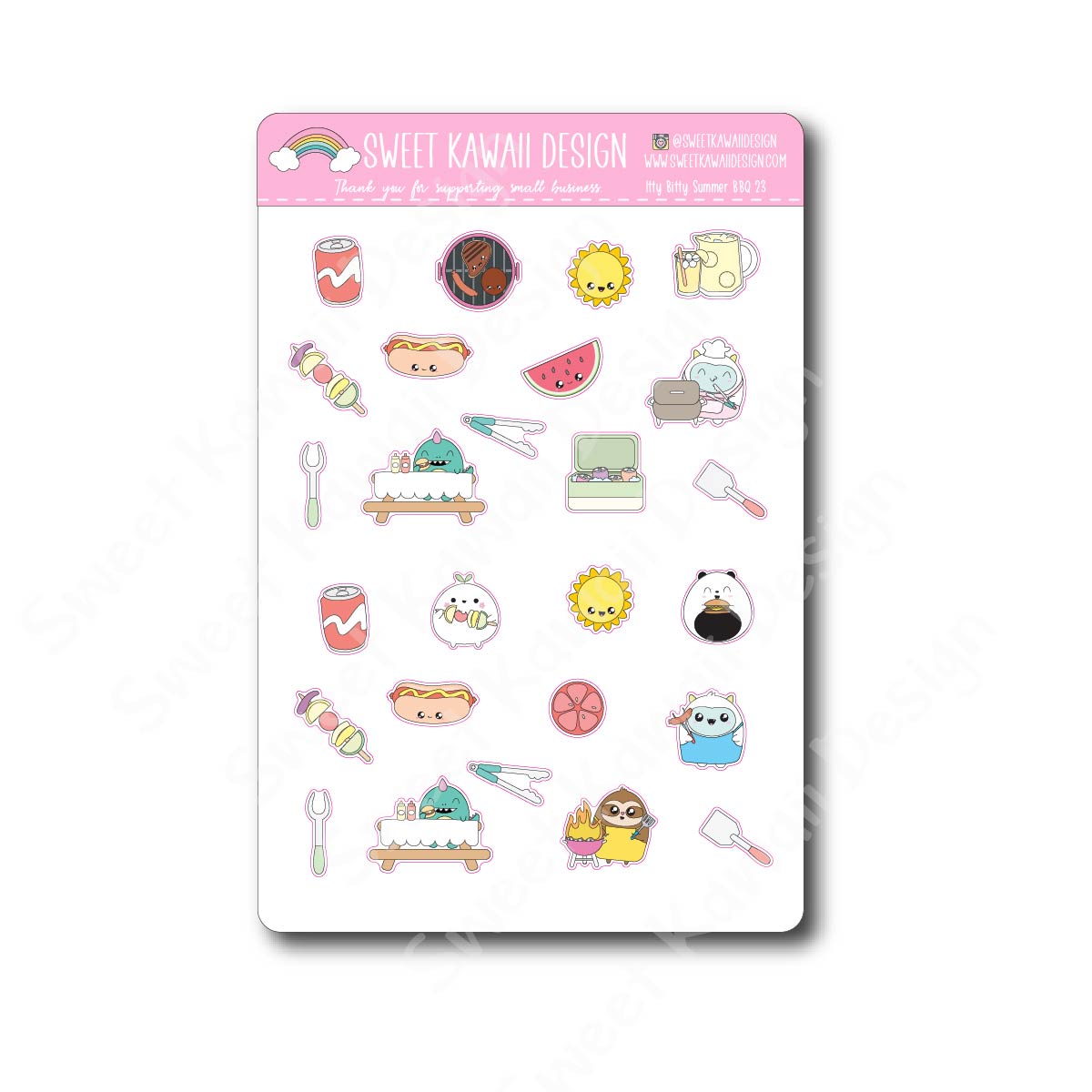 Kawaii Summer BBQ 23 Stickers