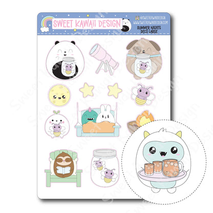 Kawaii Summer Nights Deco (LARGE) Stickers