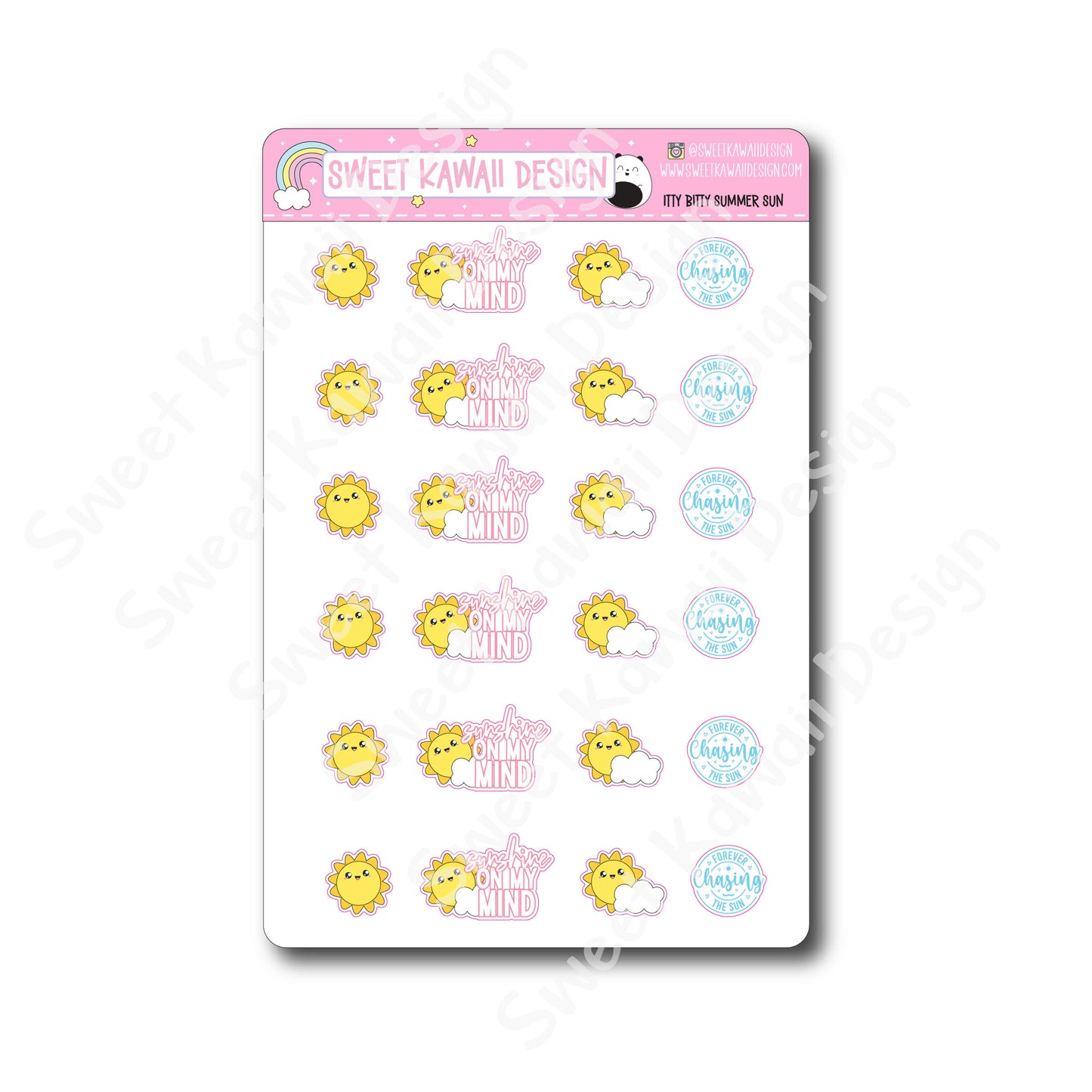 Kawaii Summer Sun Stickers